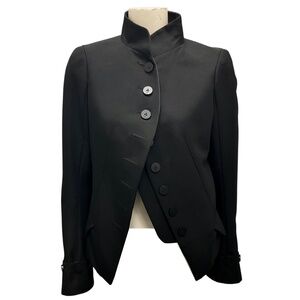 LOUIS VUITTON BLACK BUTTON FRONT COTTON AND SILK JACKET
